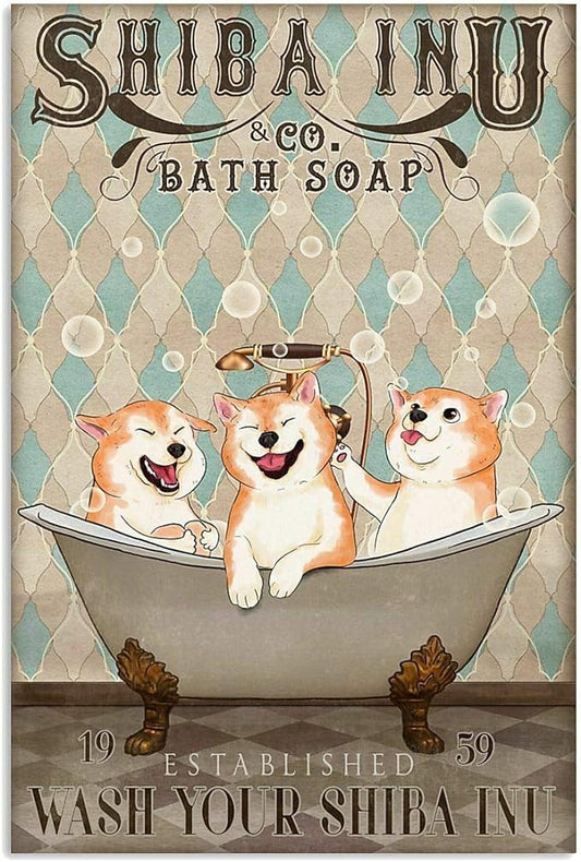 plaque shiba inu bath soap